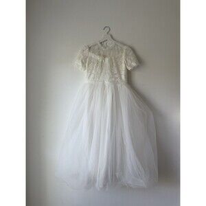 Trish Scully Child White Lace Tulle Dress Size 14 – Platinum Collection, Heirlo